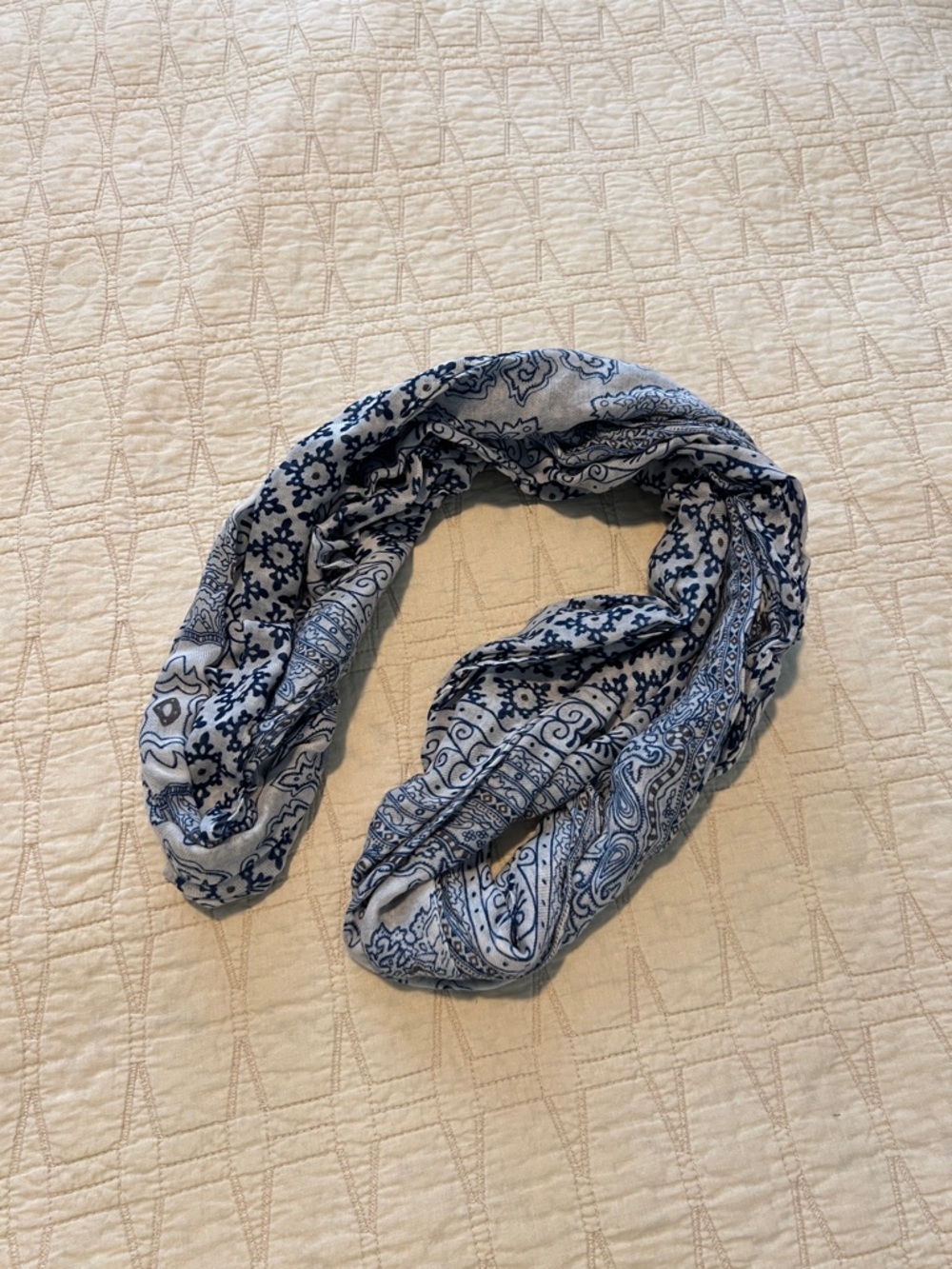 Blue infinity scarf